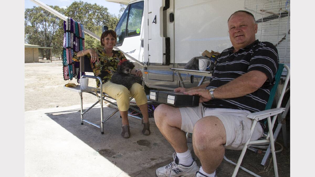 Elaine and Richard Waga from Williamstown set up camp.