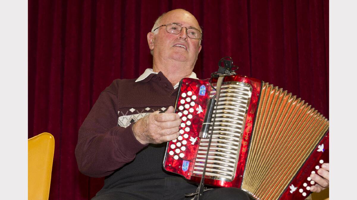 Jim Webster on the piano accordion at the  Senior Citizens Centre.